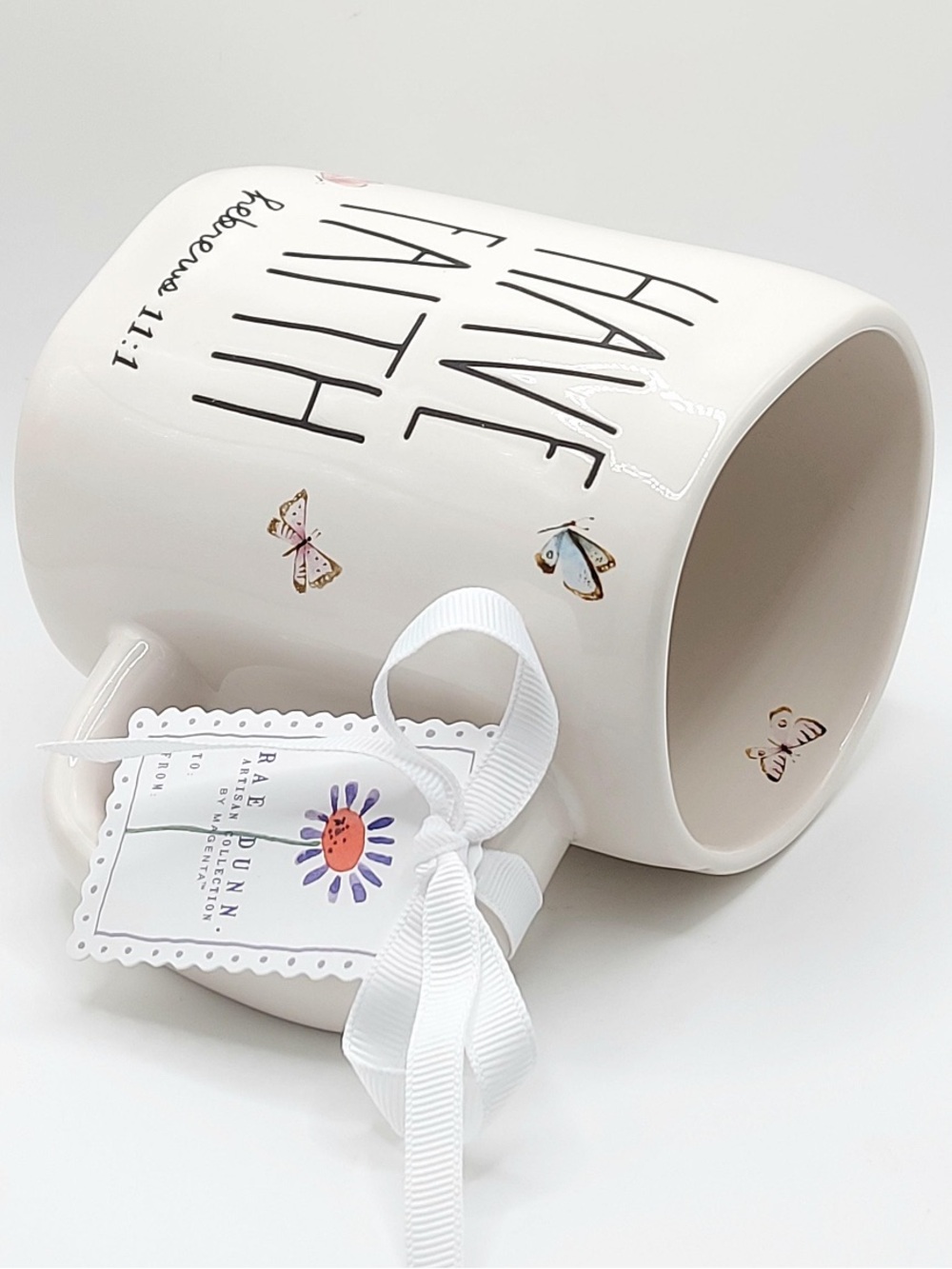 Rae Dunn Have Faith Hebrews 11:1 Ceramic Coffee Mug NWT - Picture 6 of 7